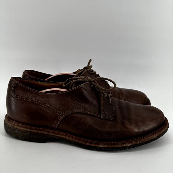 Brunello Cucinelli Lace Up Derby Loafer Round Toe Leather Brown EU 42.5 US11